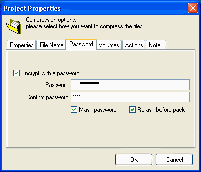 Password protected archive