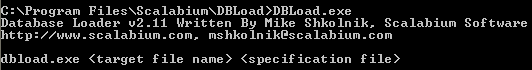 Command line (console) mode for dbload tool