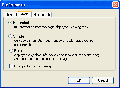 options to select the user mode